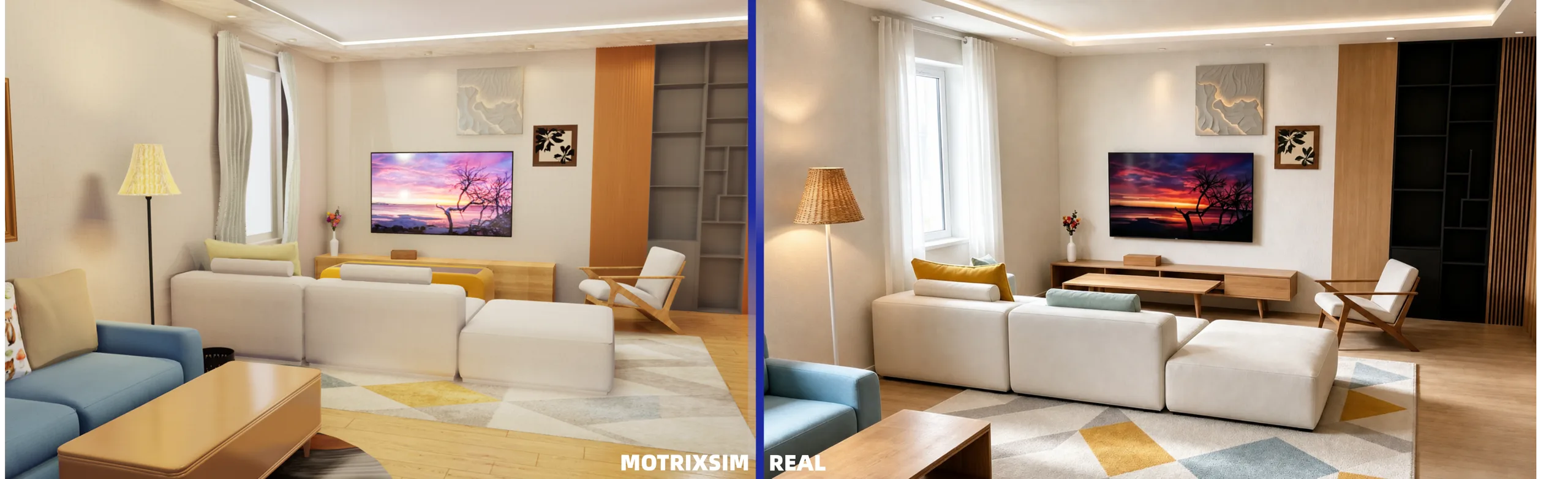 Real photo compared with MotrixSim reconstruction